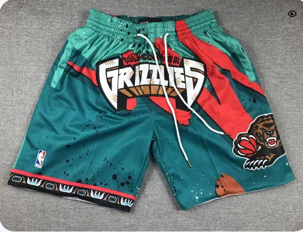 Vancouver Grizzlies Shorts Hardwood Classics 1998 Hyper Hoops – Turquoise