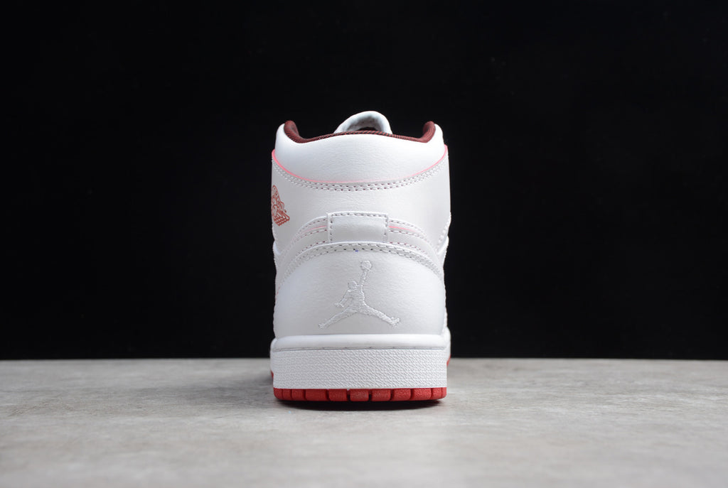 Air Jordan 1 Retro Mid White Gym Red Black
