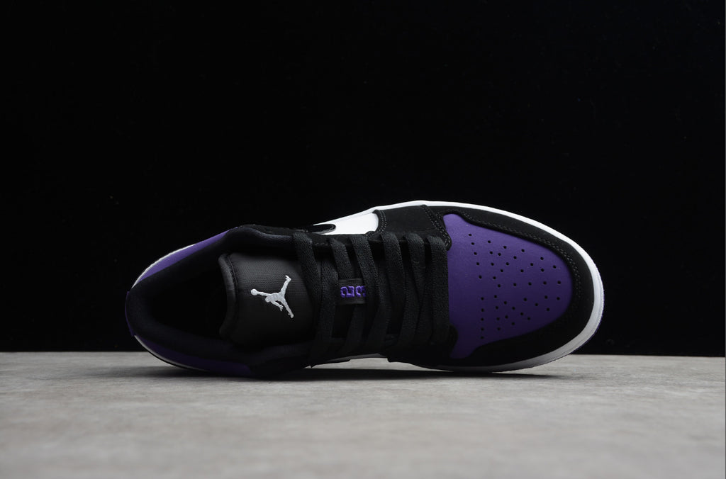 Air Jordan 1 Low Top Black Purple Toe