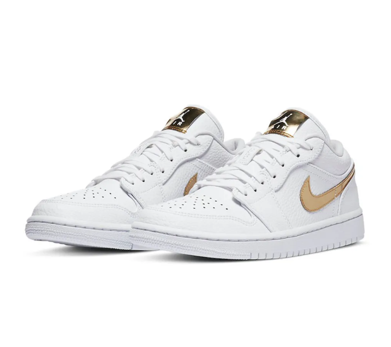 Air Jordan 1 Low White Metallic Gold Shoes Sneakers