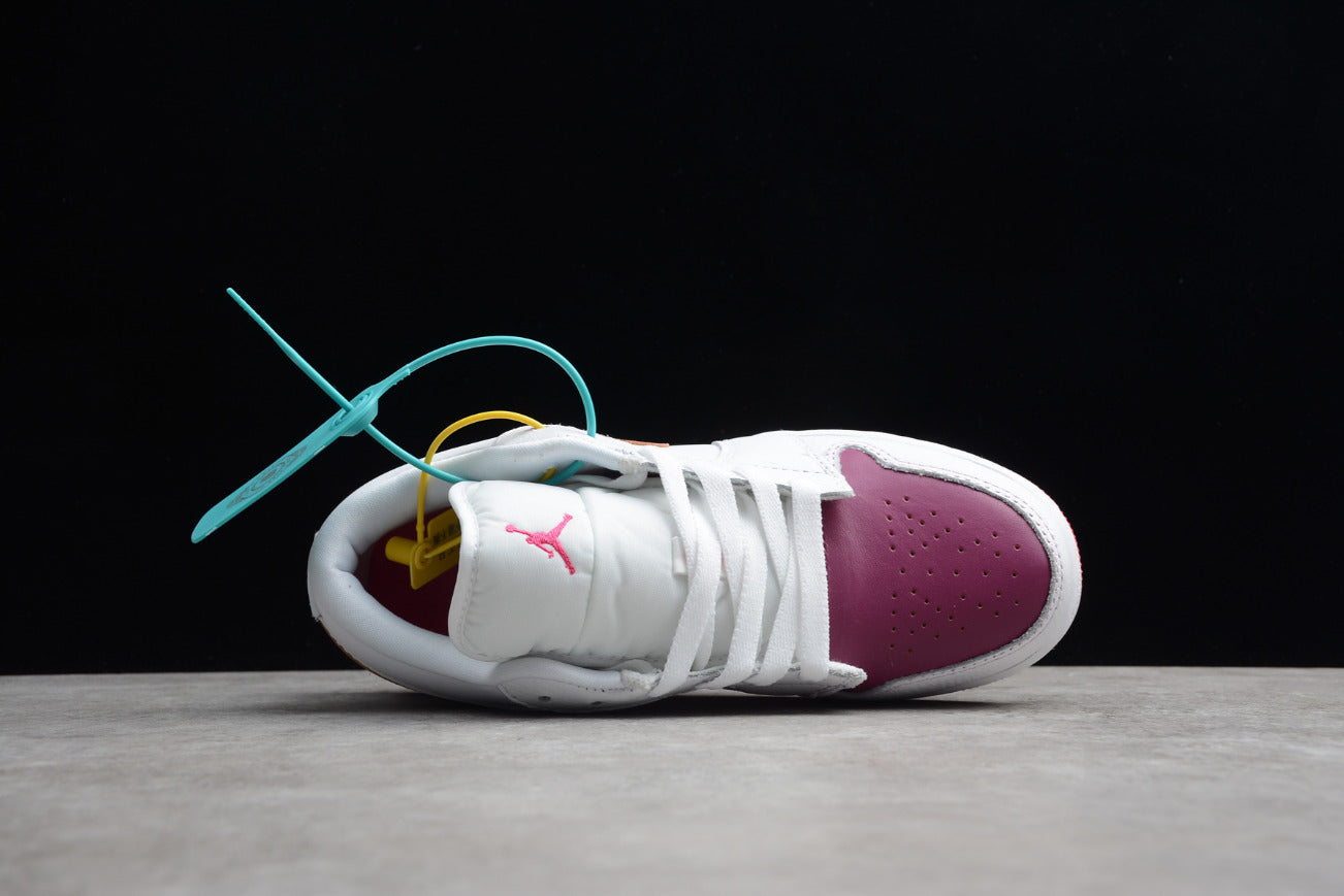 Air Jordan 1 Low Top White Pink Valentine's Day