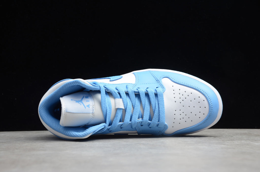 Air Jordan 1 Mid UNC University White Blue