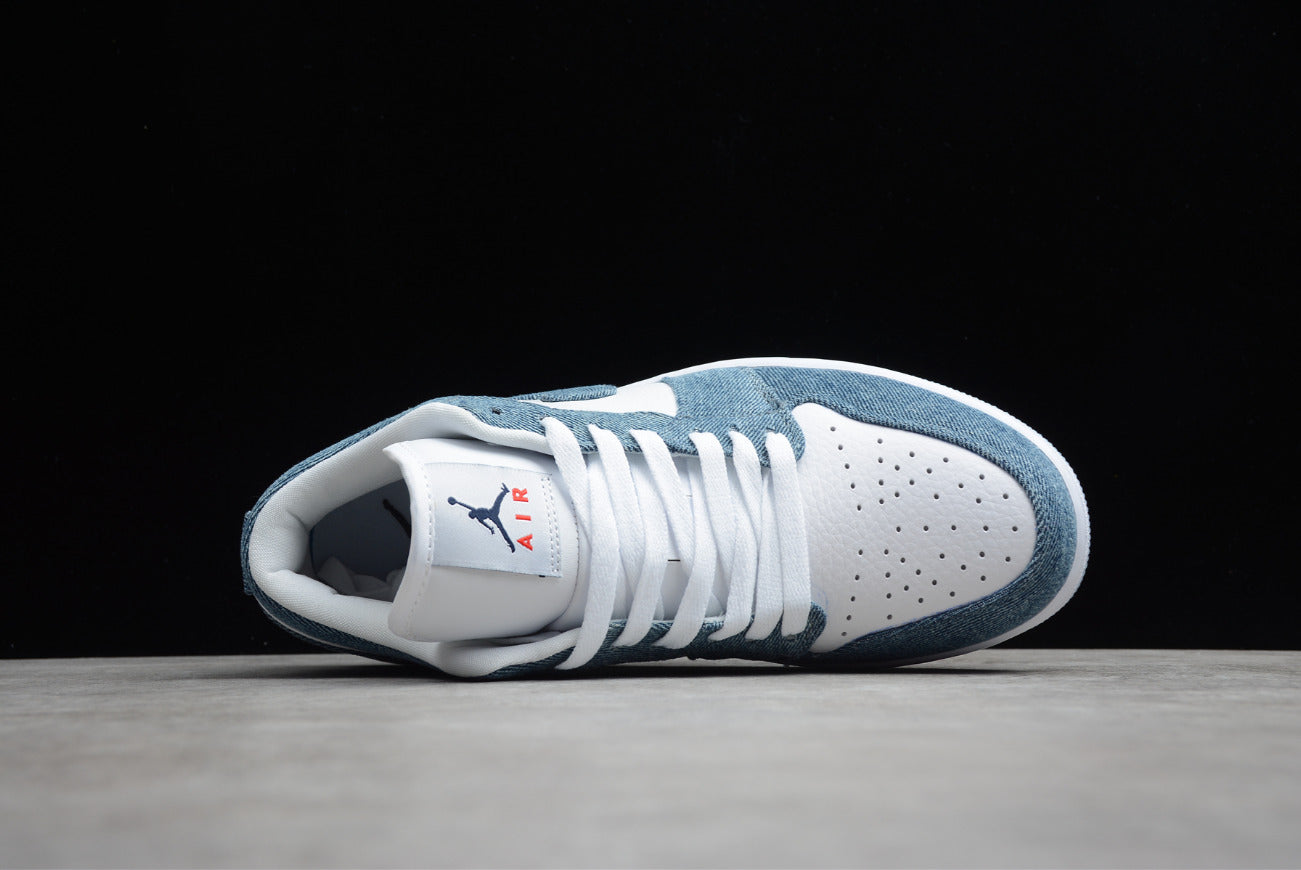Air Jordan 1 Low Top Denim White Blue