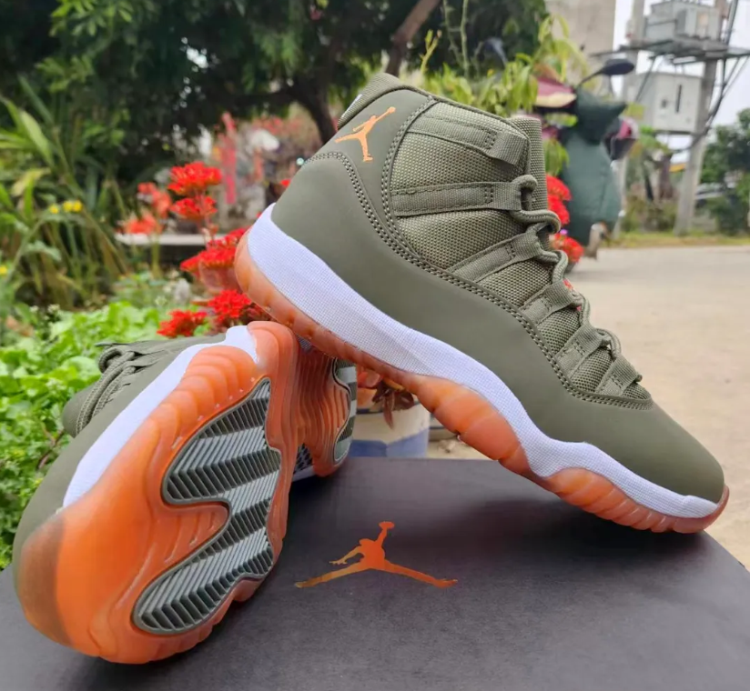Air Jordan 11 Matte Olive Green Shoes Sneaker