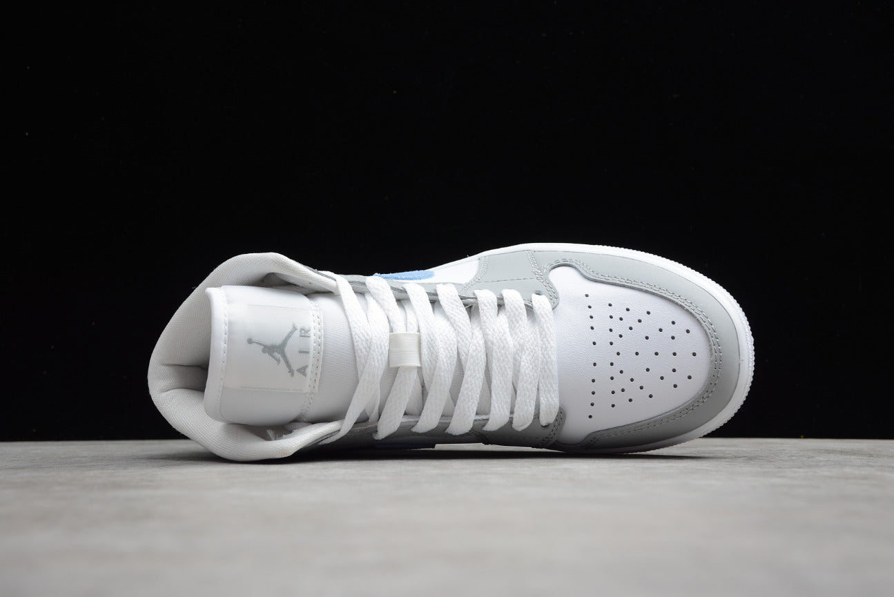 Air Jordan 1 Mid White Gray Blue