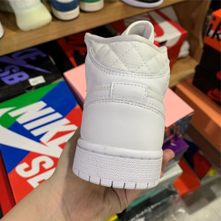 Air Jordan 1 Mid Quilted Plain White