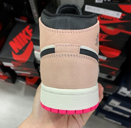 Air Jordan 1 Mid Crimson Tint Black And White Powder