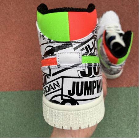 Air Jordan 1 Mid Mandarin Duck Graffiti