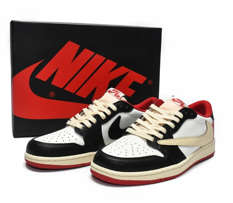 Travis Scott x AJ 1 Low Red Black Custom Shoes Sneakers