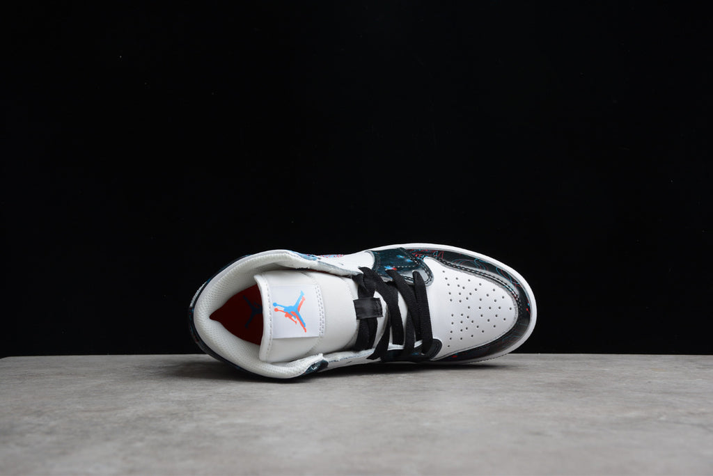 Air Jordan 1 Mid White Black Teal Tint