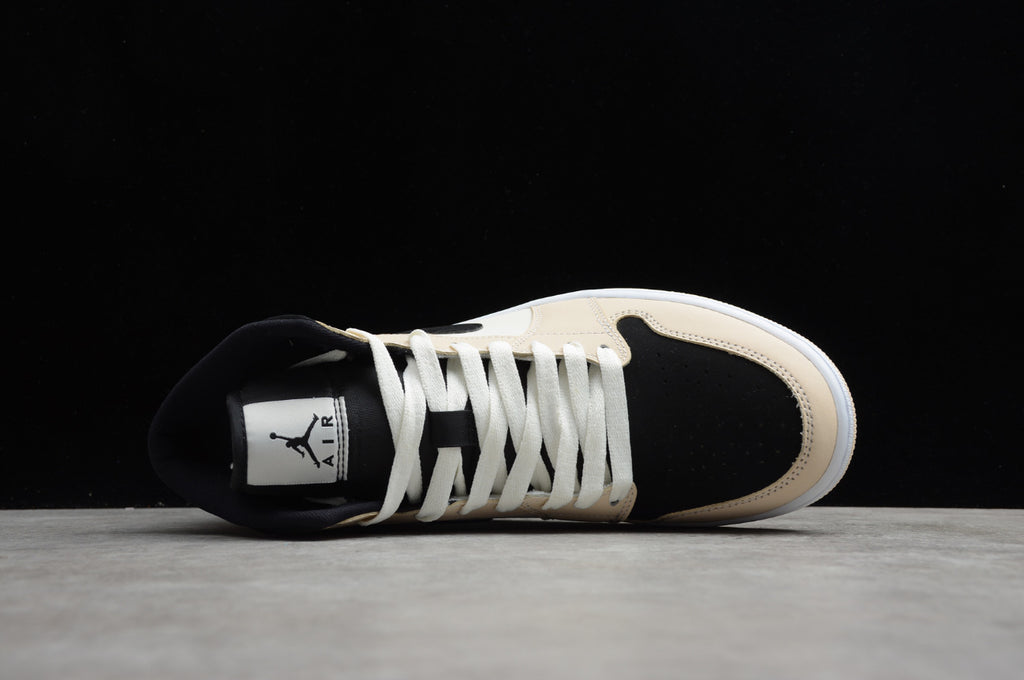 Air Jordan 1 Mid Black Grey Milk Tea
