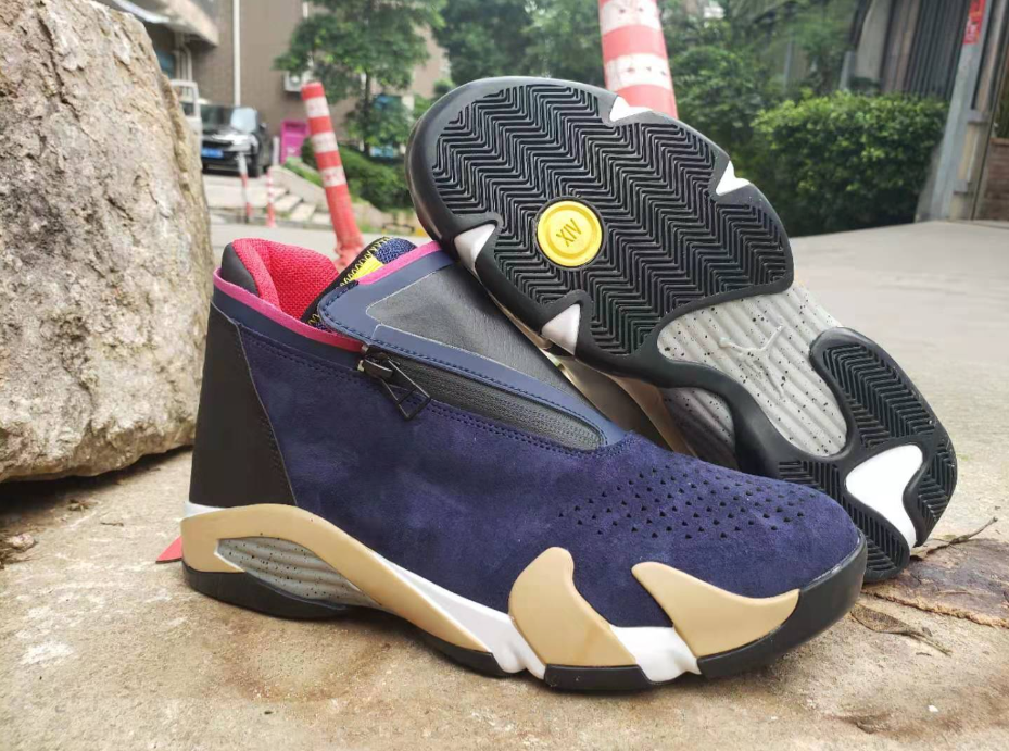 Air Jordan 14 Jumpman Z Dark Blue Champagne