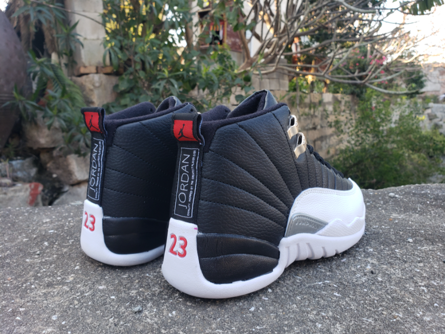 Air Jordan 12 Playoffs Black White