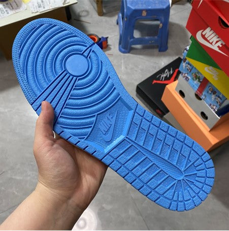 Air Jordan 1 Mid Top White Black-Royal Blue