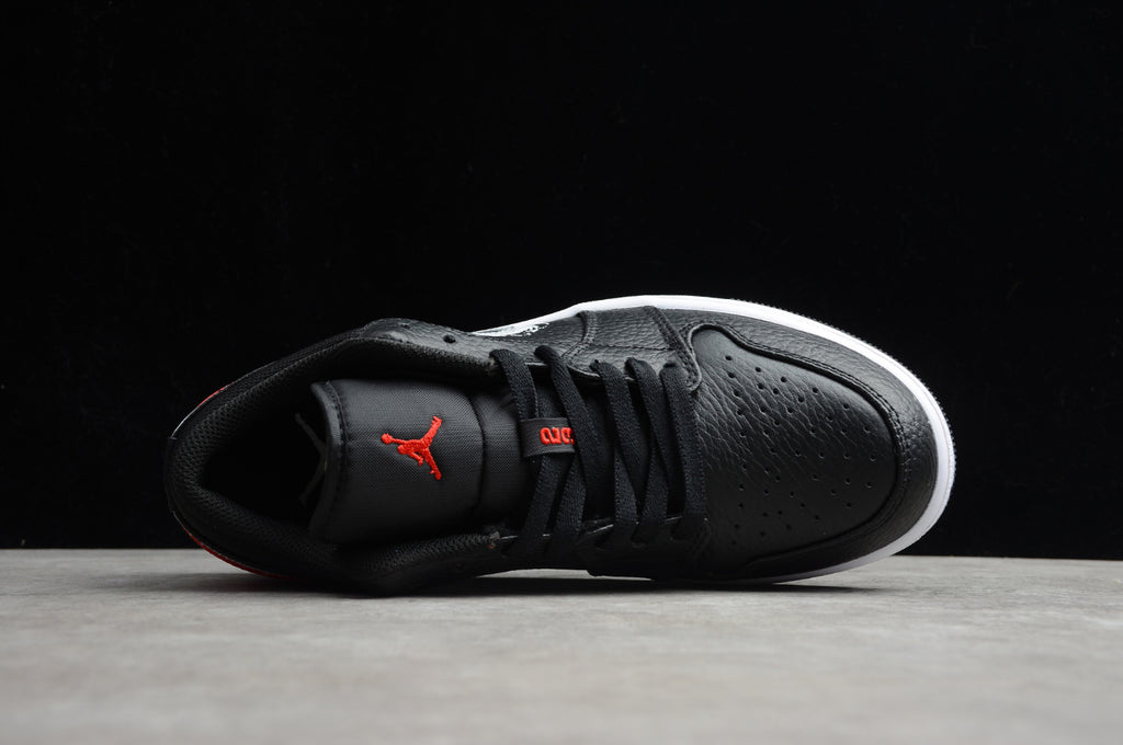 Air Jordan 1 Low Hand-painted Graffiti Black And Red