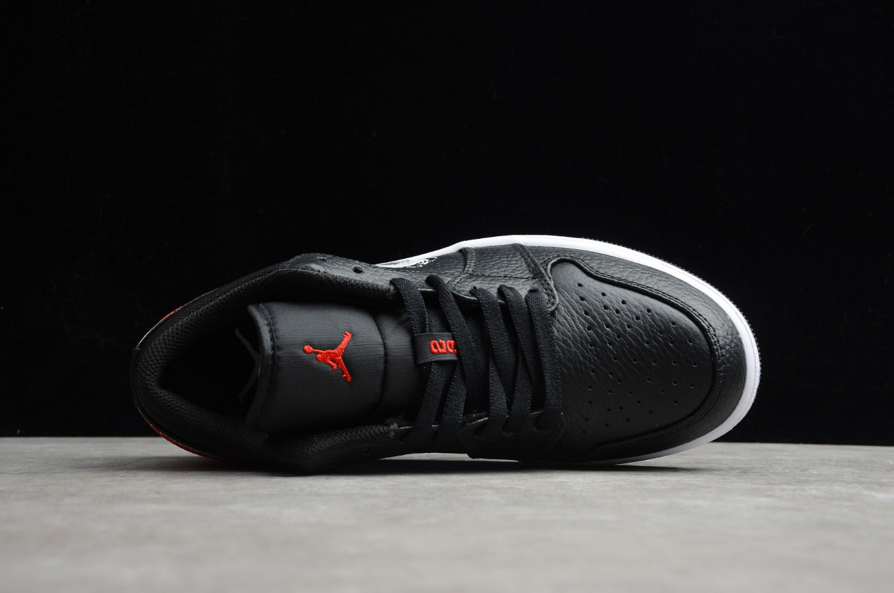 Air Jordan 1 Low Hand-painted Graffiti Black And Red