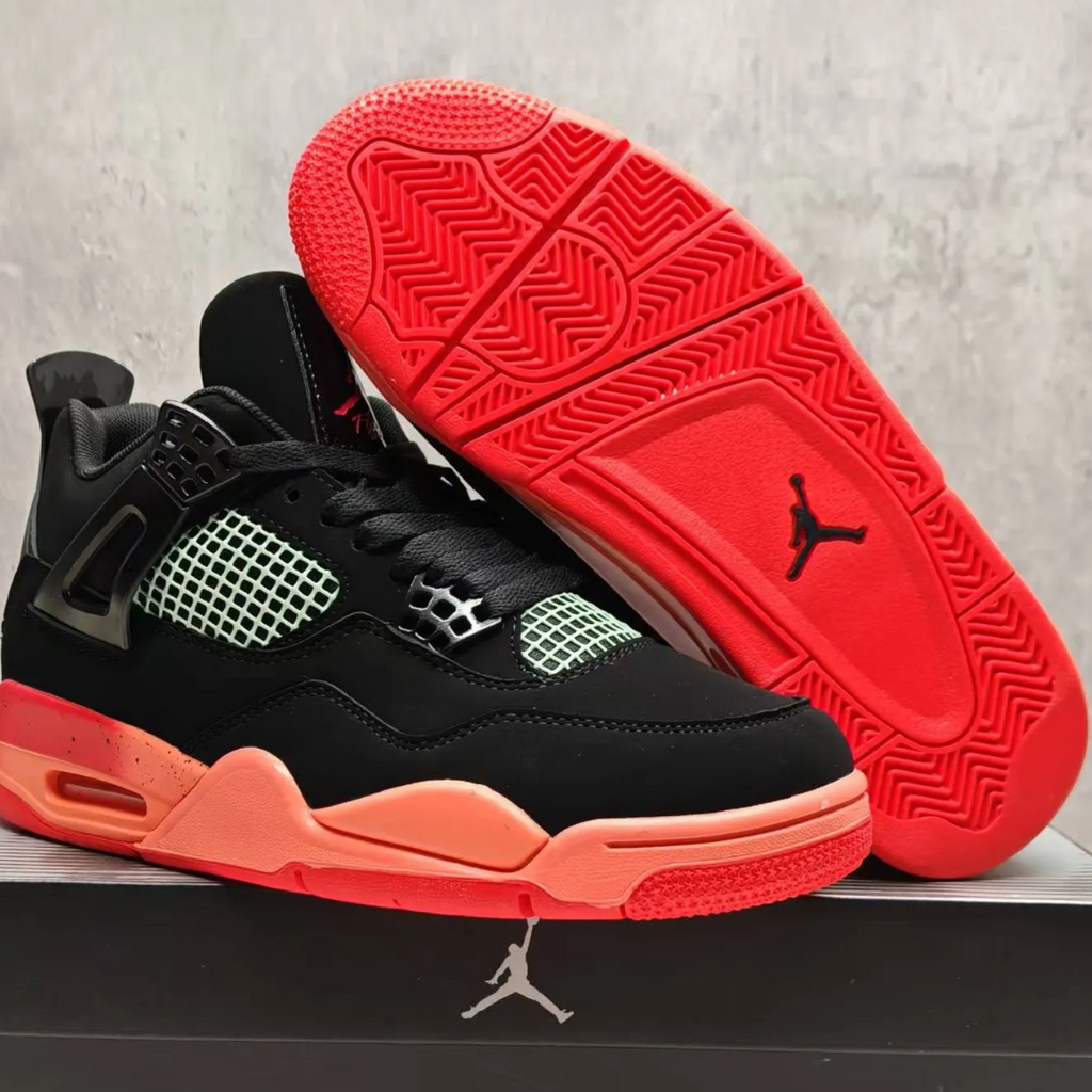 Air Jordan 4 Retro Black Infrared Barely Volt Shoes Sneakers