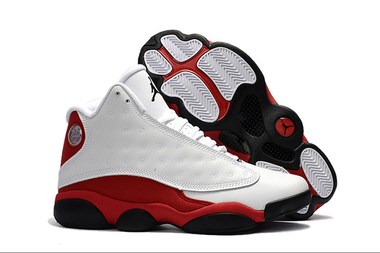 Air Jordan 13 White Red Black Leather