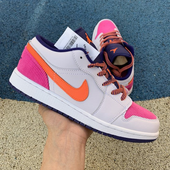 Air Jordan 1 Low Pink Blue Orange Flannel