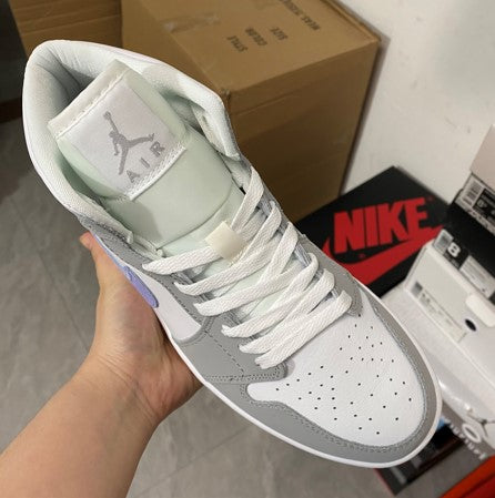 Air Jordan 1 Mid White Grey Blue