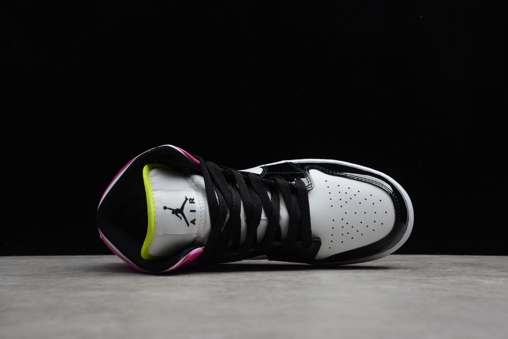 Air Jordan 1 Mid White Black Cyber Pink