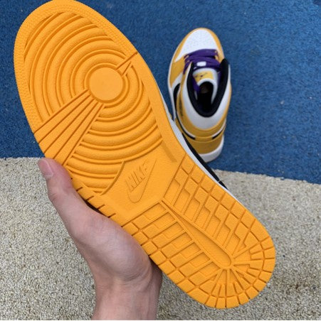 Air Jordan 1 Mid White Orange Purple Gold