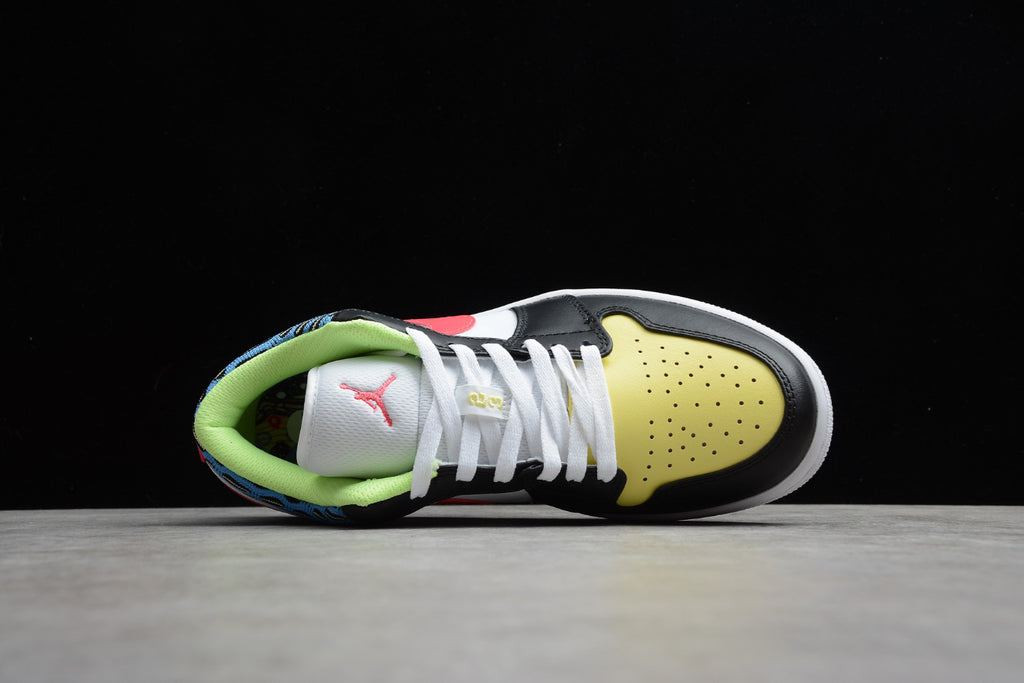 Air Jordan 1 Low Colored Eggs Black Yellow and Blue