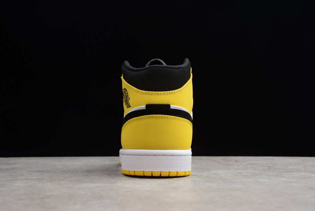 Air Jordan 1 Mid Toe Black And Yellow