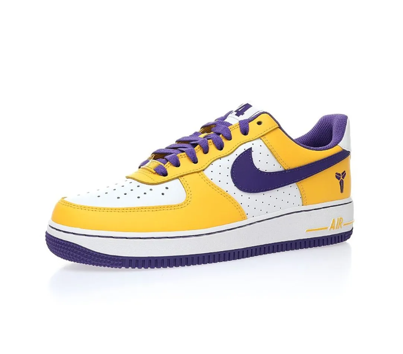 Kobe Bryant x AF 1 Low White Purple Yellow Shoes Sneaker