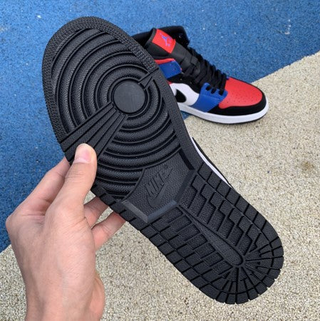 Air Jordan 1 Mid Stitching Black And Red Toe
