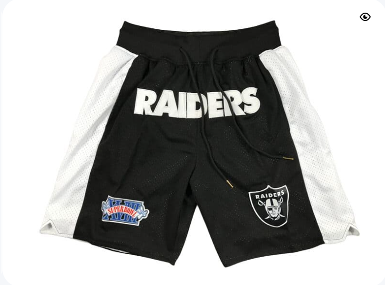 Oakland Raiders Black Shorts