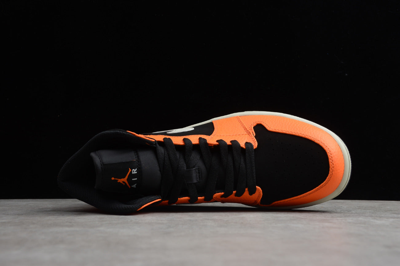 Air Jordan 1 Mid Buckled Black Orange