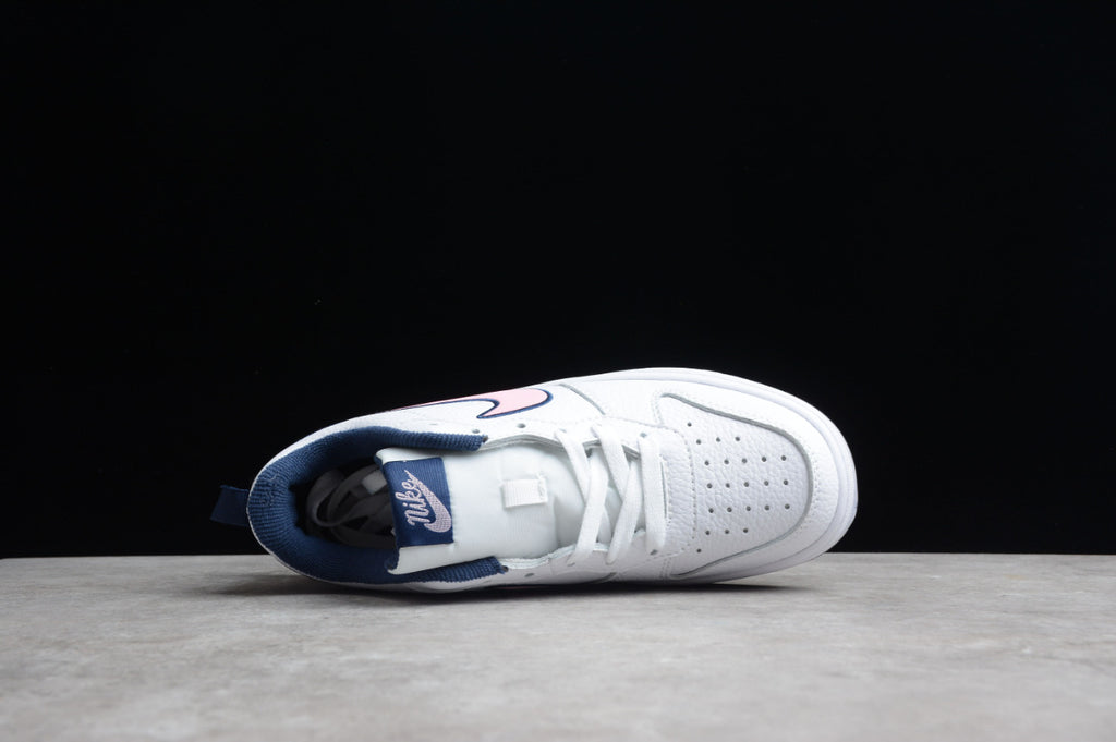 NK Court Borough Low 2 White Pink Glaze Midnight Navy