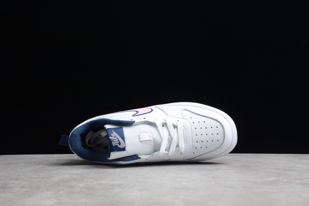 NK Court Borough Low 2 White Pink Glaze Midnight Navy