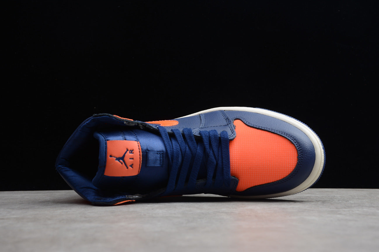 Air Jordan 1 Mid Blue Avoid Turf Orange Sail