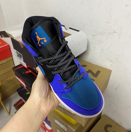 Air Jordan 1 Mid GS Blue Orange Black