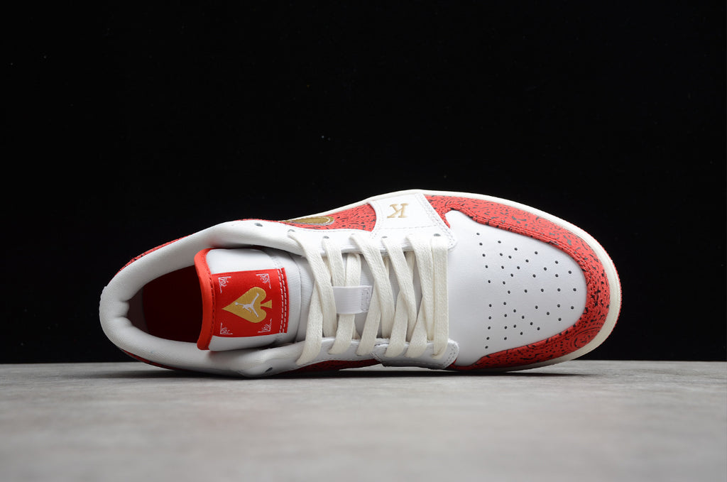 Air Jordan 1 Low White Red Poker