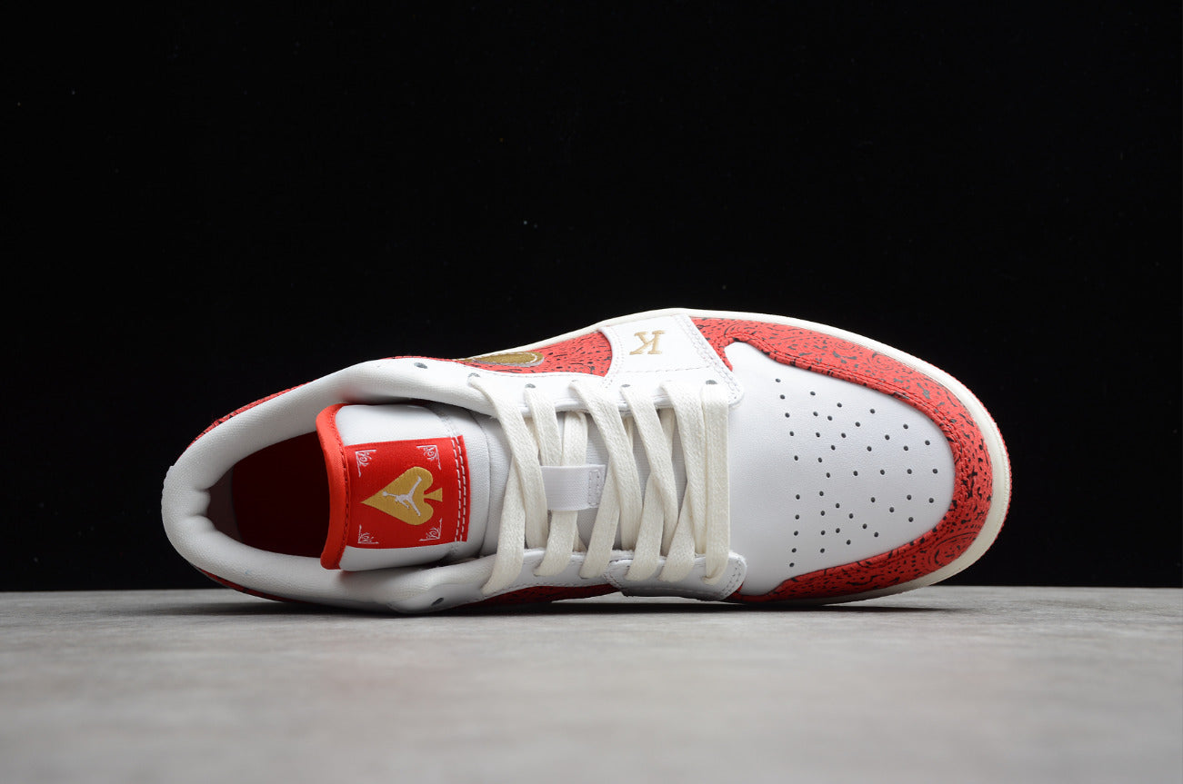 Air Jordan 1 Low White Red Poker