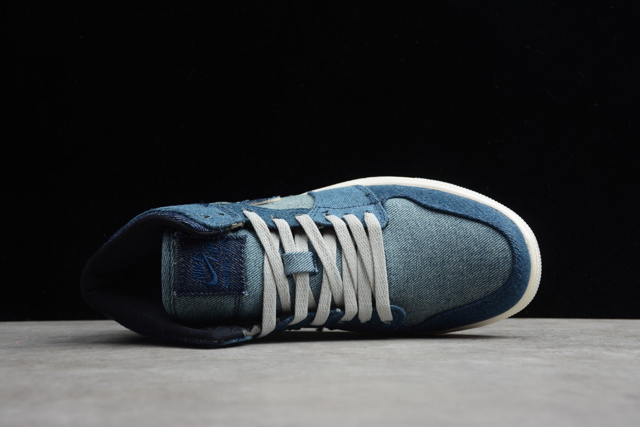 Air Jordan 1 Mid White Transparent Blue Denim