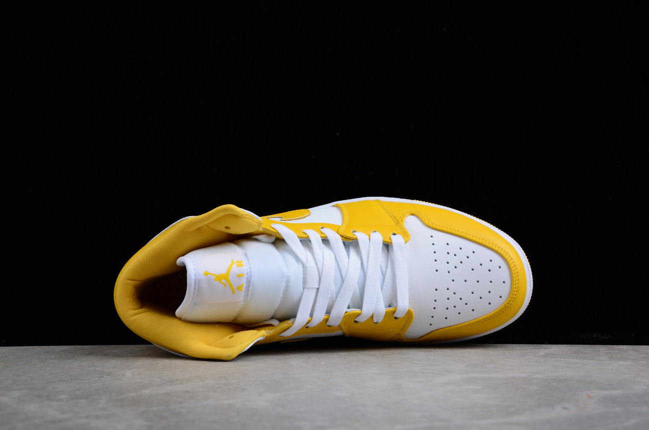 Air Jordan 1 Mid White and Yellow