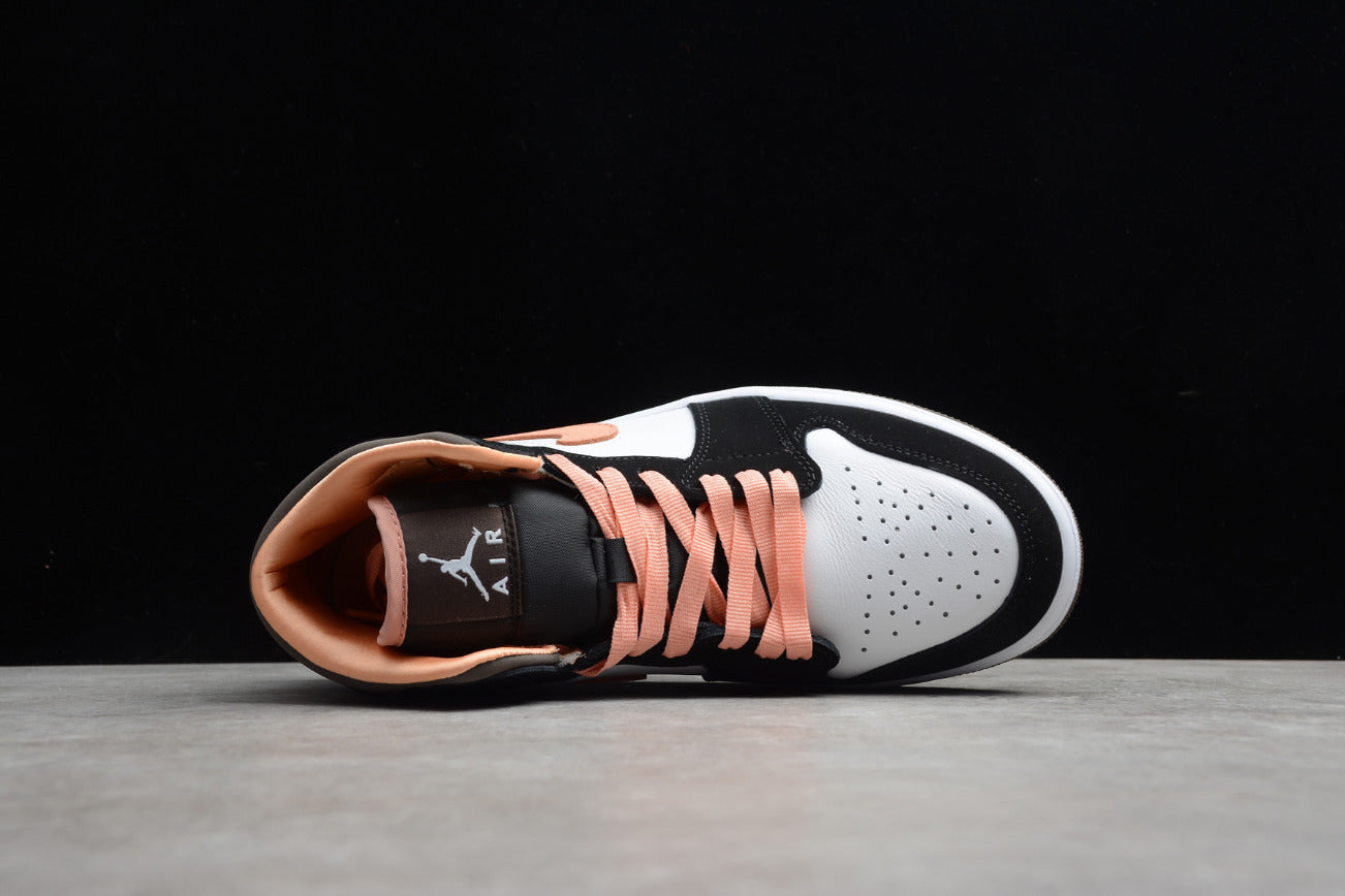 Air Jordan 1 Mid SE White Apricot Agate Black