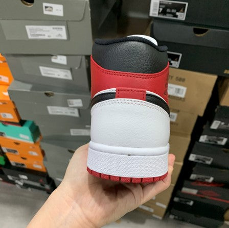 Air Jordan 1 Mid White Red Black Hook