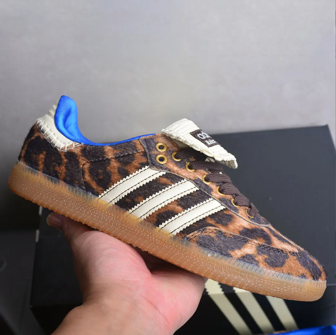Wales Bonner x AD Samba Pony Leopard Shoes Sneakers