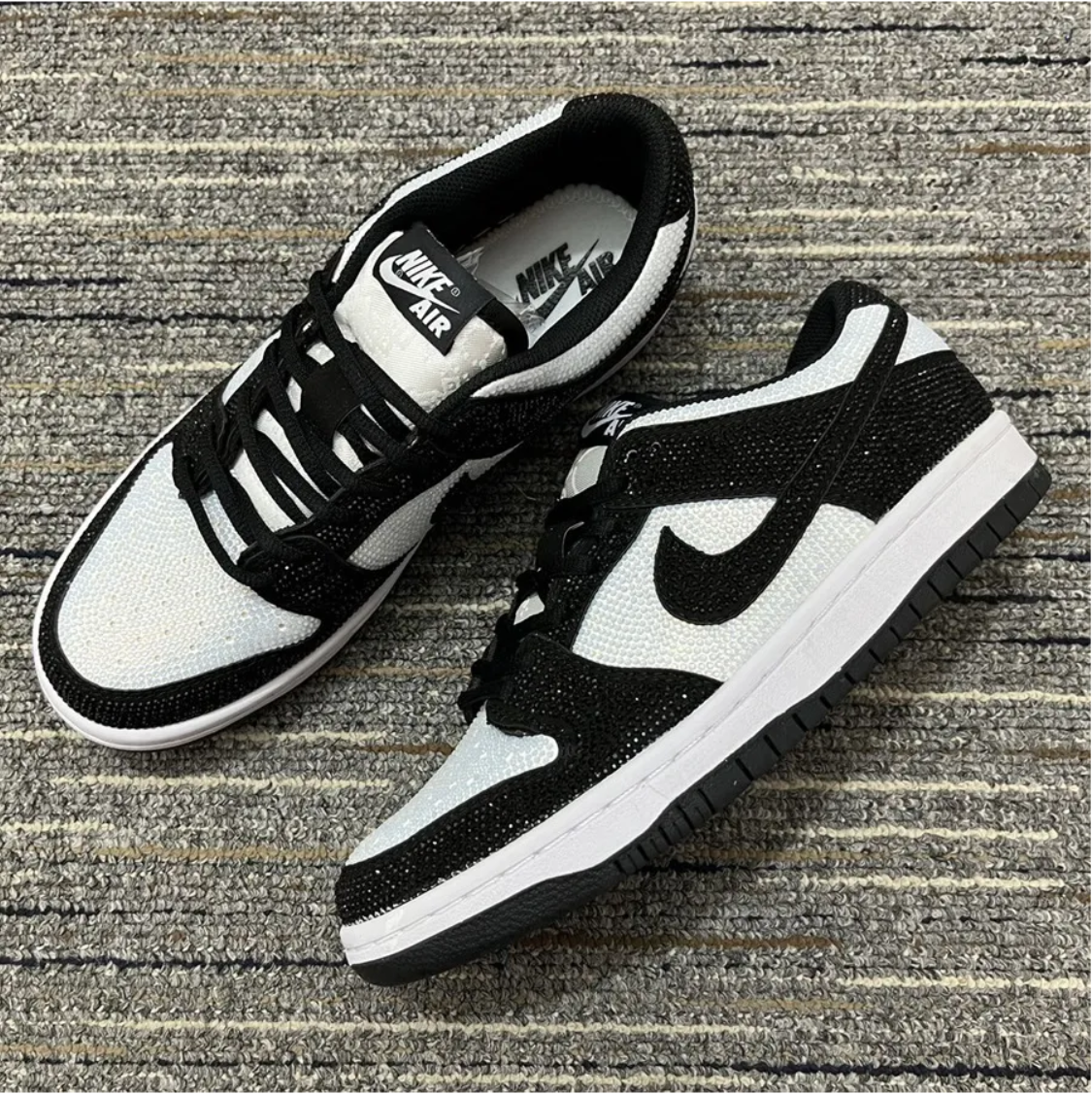 Air Jordan 1 Low Black White Crystal Shoes Sneakers