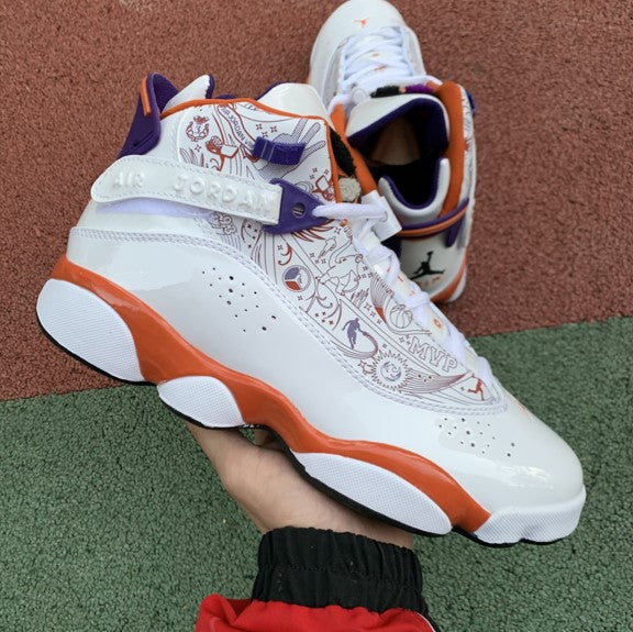 Air Jordan 6 Rings Crowns White Orange