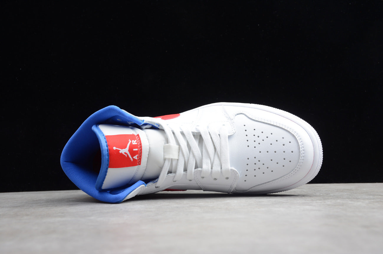 Air Jordan 1 Mid 'White Red Royal'