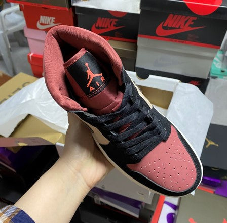 Air Jordan 1 Mid Burgundy Pink Black