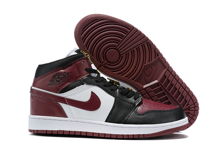 Air Jordan 1 Mid Black Dark Beetroot