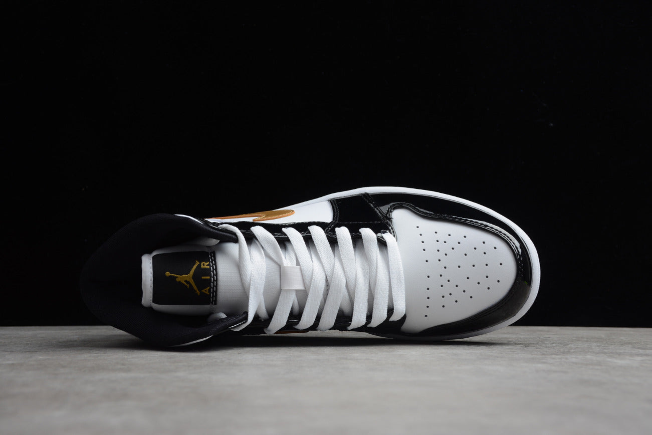 Air Jordan 1 Mid Black Gold Toe