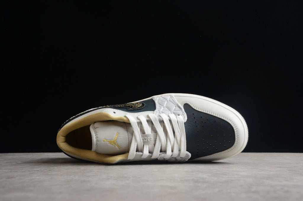 Air Jordan 1 Low Black Gray Satin